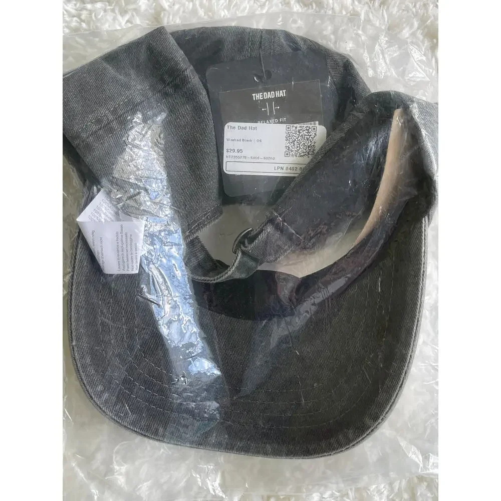 Fabletics The Dad Hat Washed Black Cap NEW One Size